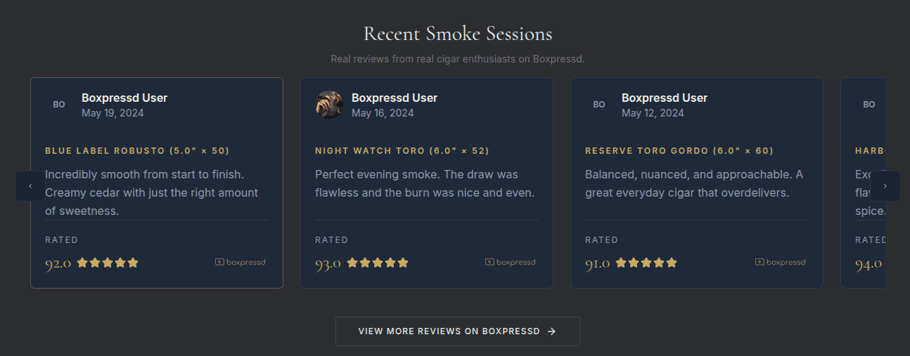Desktop Smoke Sessions review widget