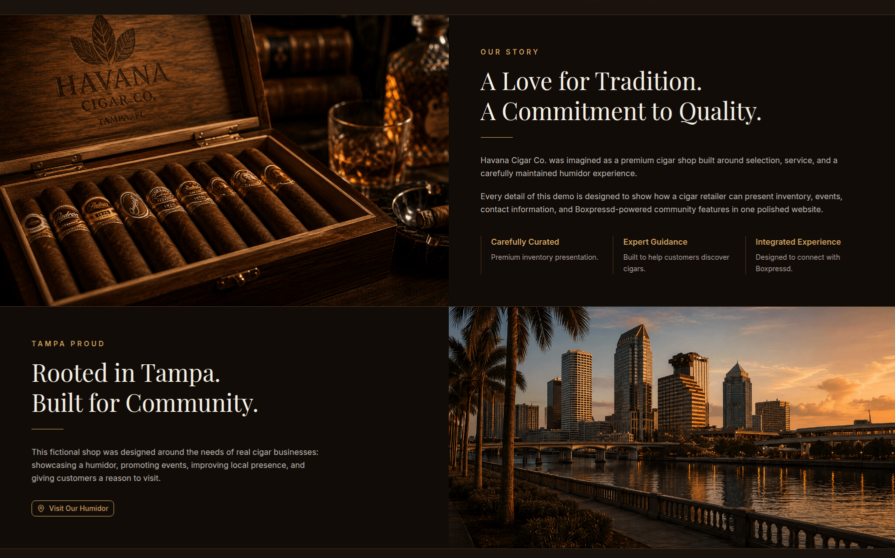 Desktop website concept presenting private membership options
