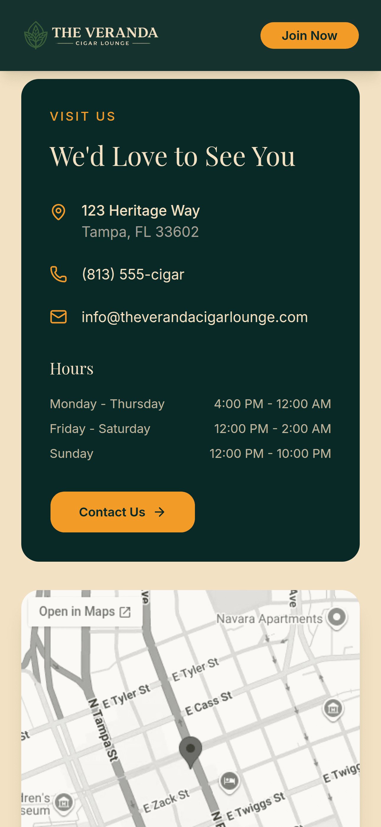 Responsive venue information on a mobile display