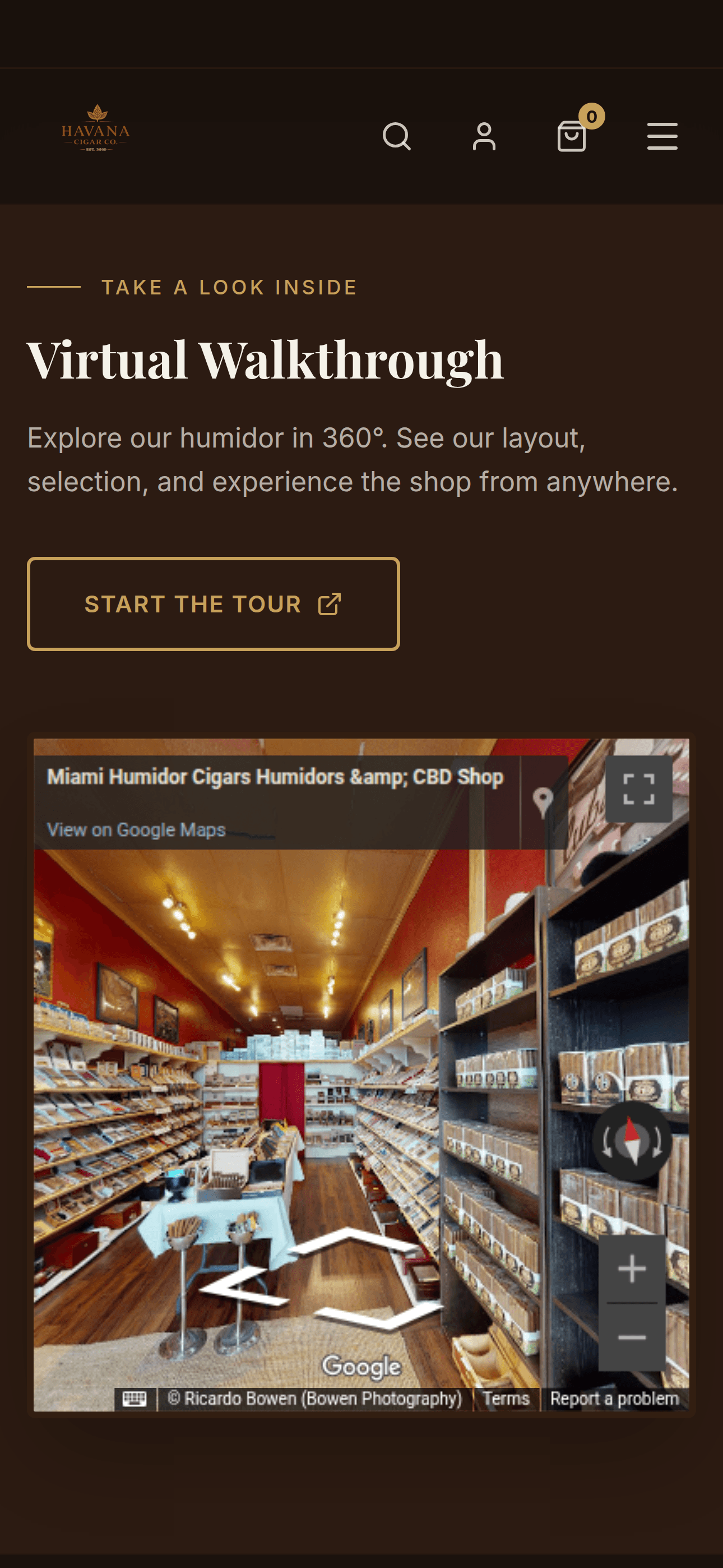 Cigar shop virtual tour