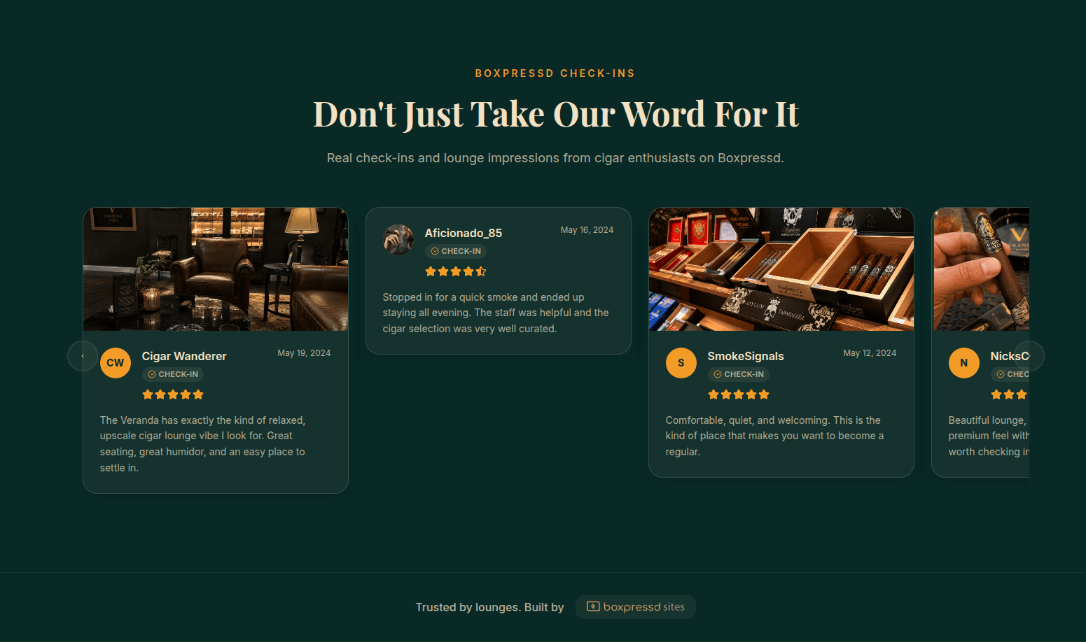 Responsive lounge event website on a desktop display